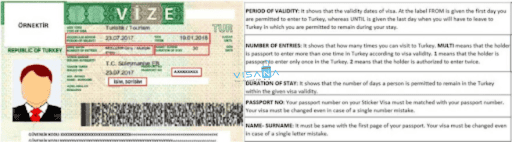 Mẫu visa Thổ Nhĩ Kỳ chính thức visana