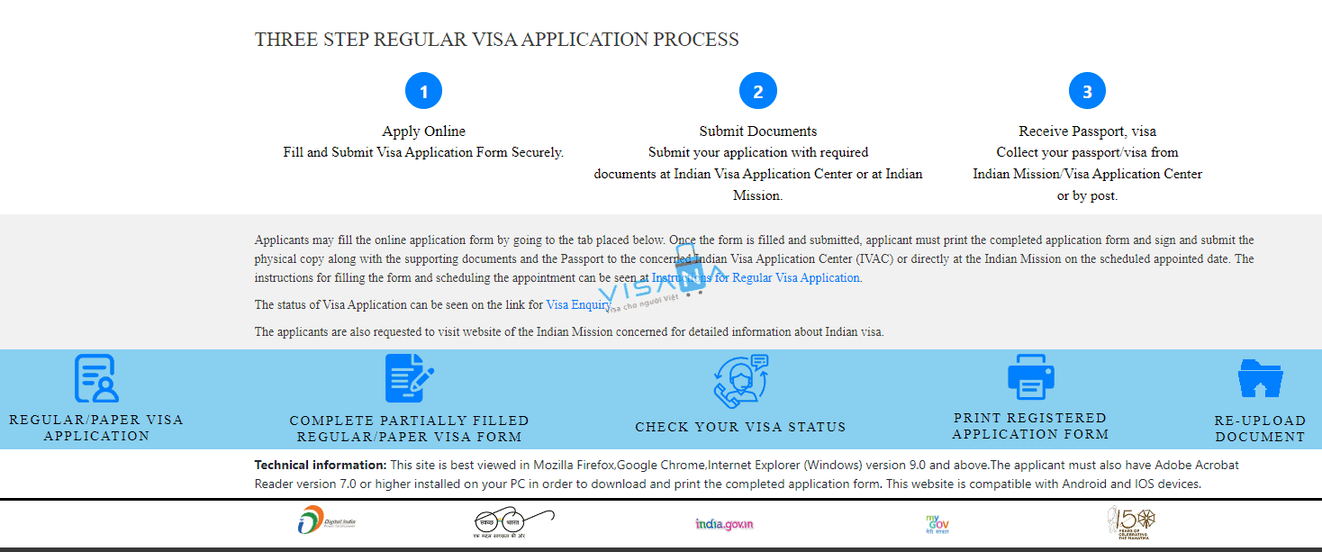 điền đơn xin visa Ấn Độ trực tuyến visana1