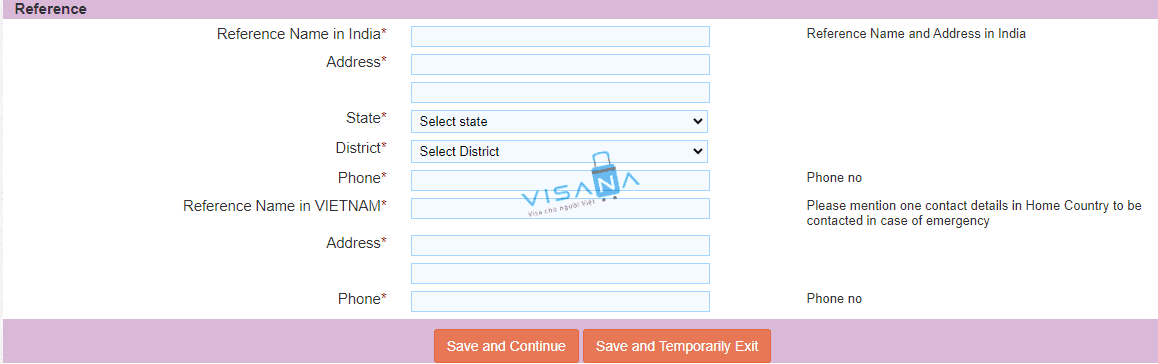 điền đơn xin visa Ấn Độ trực tuyến visana6