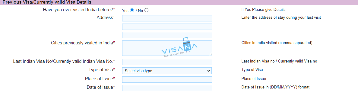 điền đơn xin visa Ấn Độ trực tuyến visana14