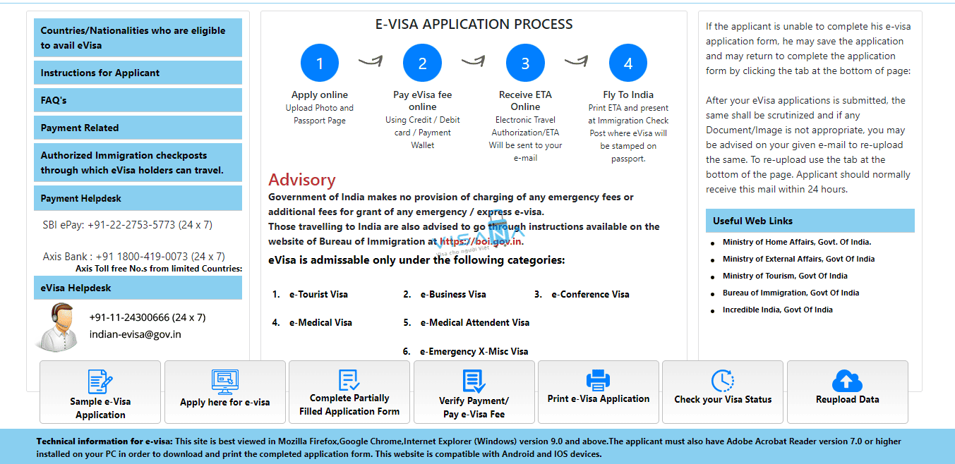 Điền đơn xin eVisa Ấn Độ visana
