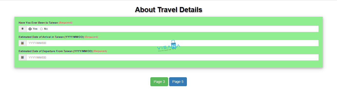 thông tin chi tiết về chuyến đi khai visa đài loan visana