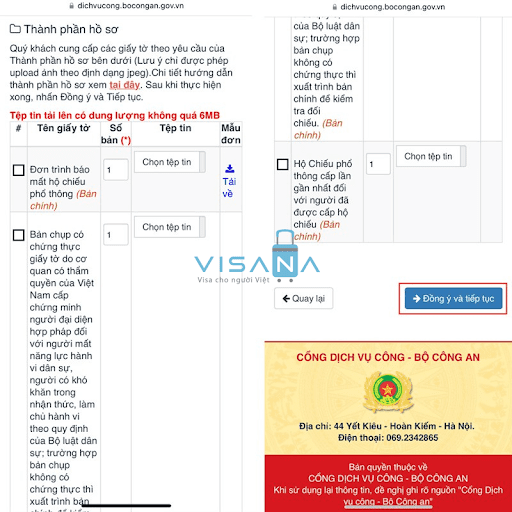 duyệt hồ sơ làm hộ chiếu online visana