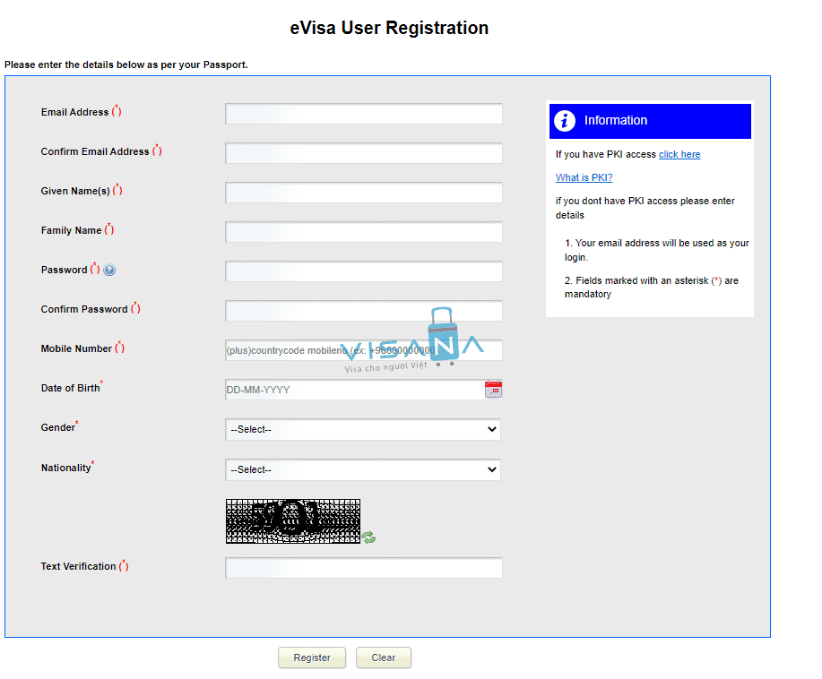 đăng ký e-Visa Oman visana
