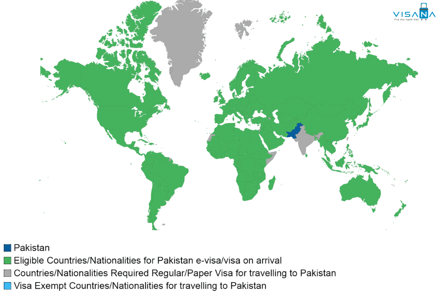 quốc gia đủ điều kiện xin e-visa Pakistan visana