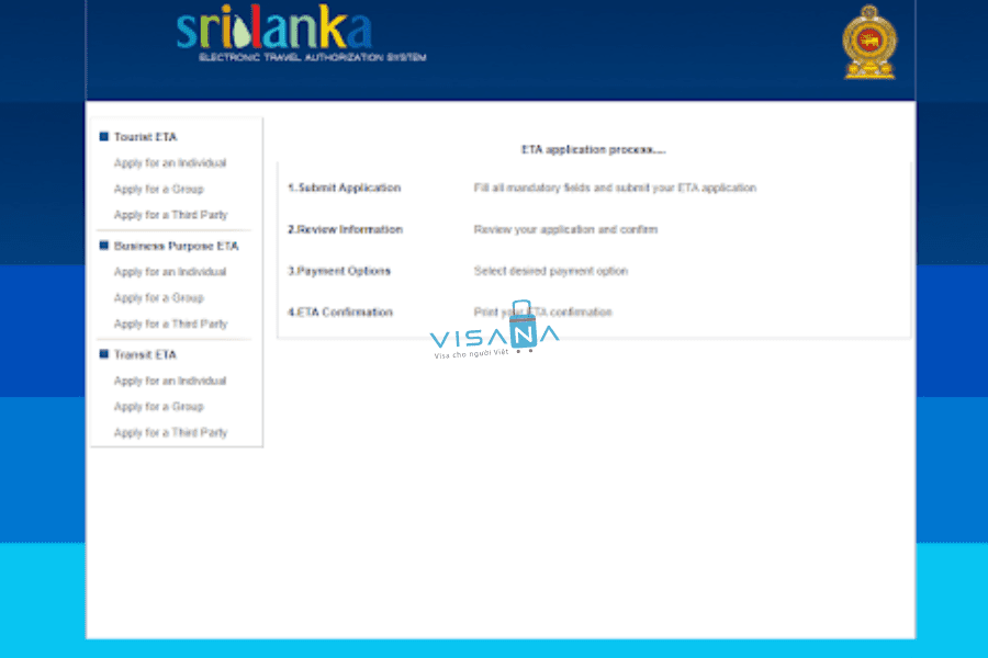Quy trình xin ETA Sri Lanka trước khi đến visana