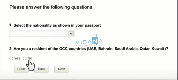 chọn quốc gia gcc e-Visa Oman visana