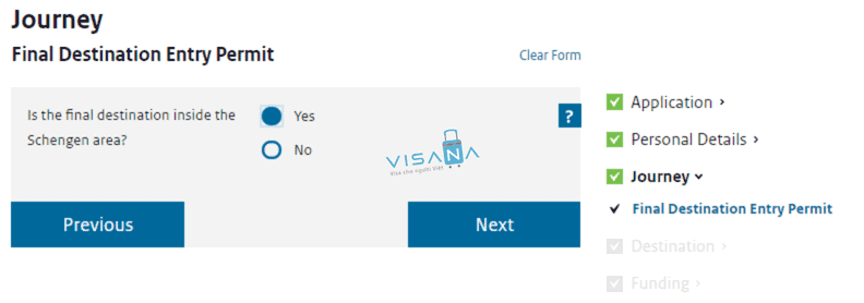 điểm cuối cùng điền tờ khai xin visa Hà Lan visana