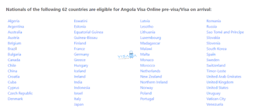  e-Visa Angola visana