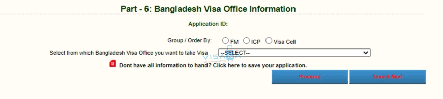 văn phòng thị thực điền đơn xin visa Bangladesh trực tuyến visana