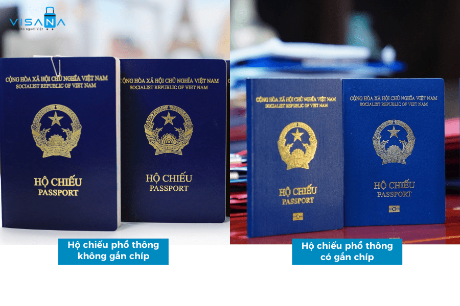 Sự khác biệt giữa hộ chiếu thường và hộ chiếu phổ thông gắn chíp điện tử visana