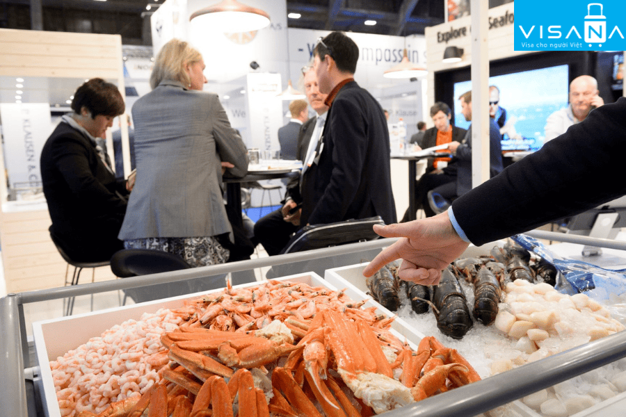 gian hàng nổi bật tại Hội chợ Seafood Expo Global visana