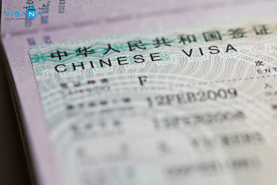 Mẫu visa công tác Trung quốc diện F visana