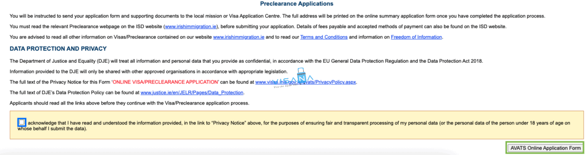 điền đơn xin visa ireland visana3