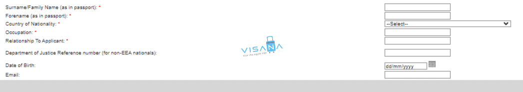 điền đơn xin visa ireland visana12