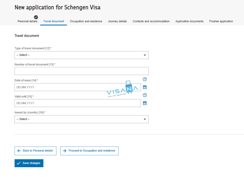 điền đơn xin visa phần lan visana 3
