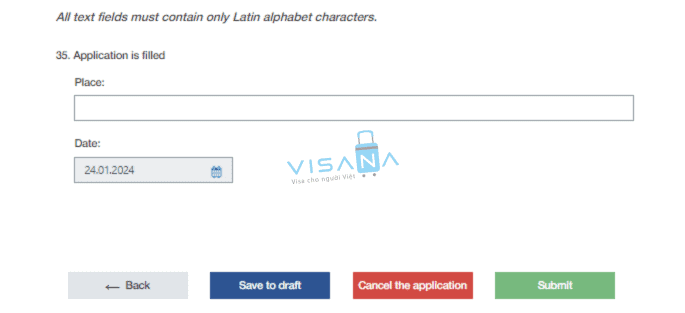điền đơn xin visa ukraine visana8