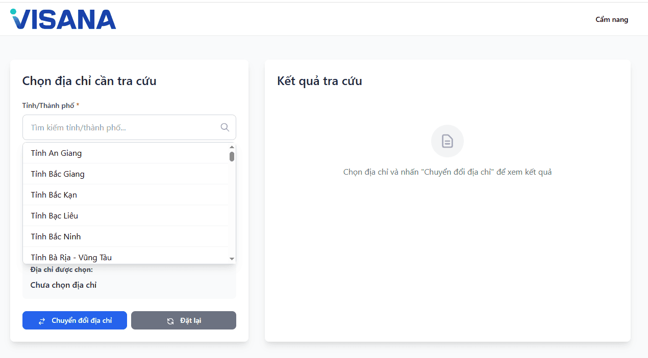 công cụ tra cứu địa chỉ