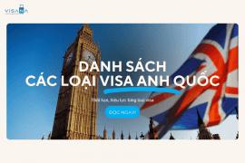 Danh sách các loại visa Anh Quốc – Thời hạn hiệu lực từng loại 